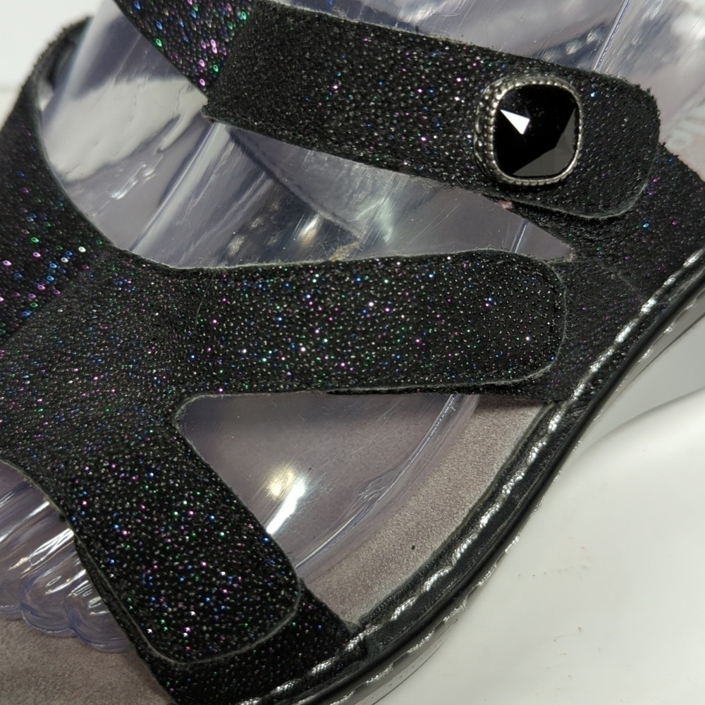 Alegria by PG Lite Loti Glitteroti sparkle wedge sandals womans size 7-7.5 EU 37 - Picture 12 of 16